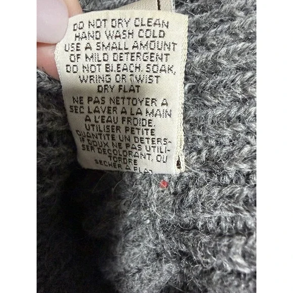 Eddie Bauer Legend Chunky Knit Wool Sweater Gray Men's Size Large - Picture 10 of 10